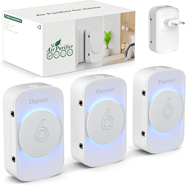 Dayear Plug-in Ioniseur d'Air à Ions Négatifs (lot de 3)